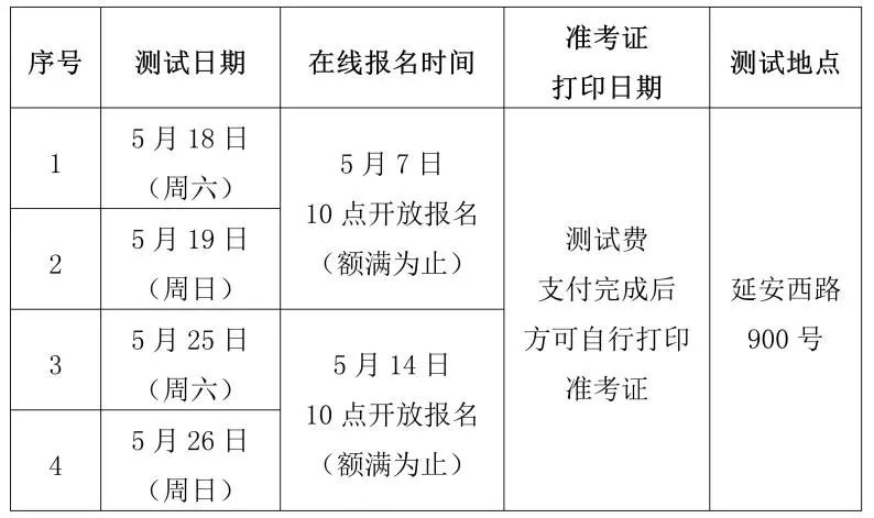 上海2024年5月普通话水平测试报名指南