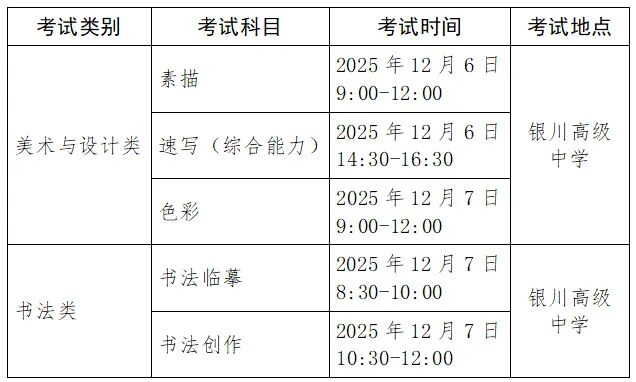 宁夏2026年美术与设计类、书法类专业统考要求有哪些？